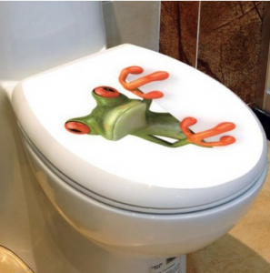 decal frog toilet
