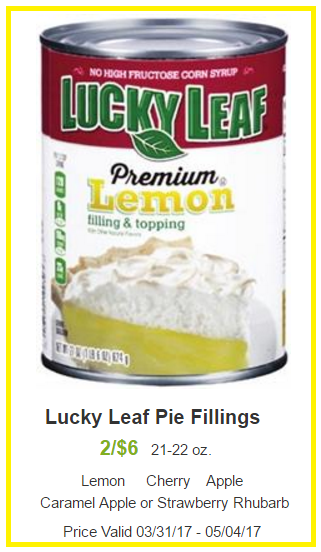 lucky leaf pie filling coupon deal darlene michaud