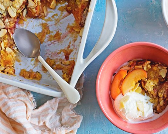5 ingredient peach dump cake recipe darlene michaud