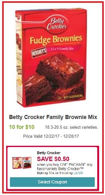 betty crocker brownies shaws coupon deal darlene michaud