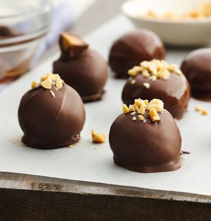 easy 2 ingredient chocolate peanut butter truffles recipe pillsbury darlene michaud